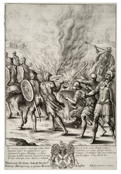 Wenceslas Hollar - The Trojans Cremating Their Dead (State 2) by Wenceslaus Hollar